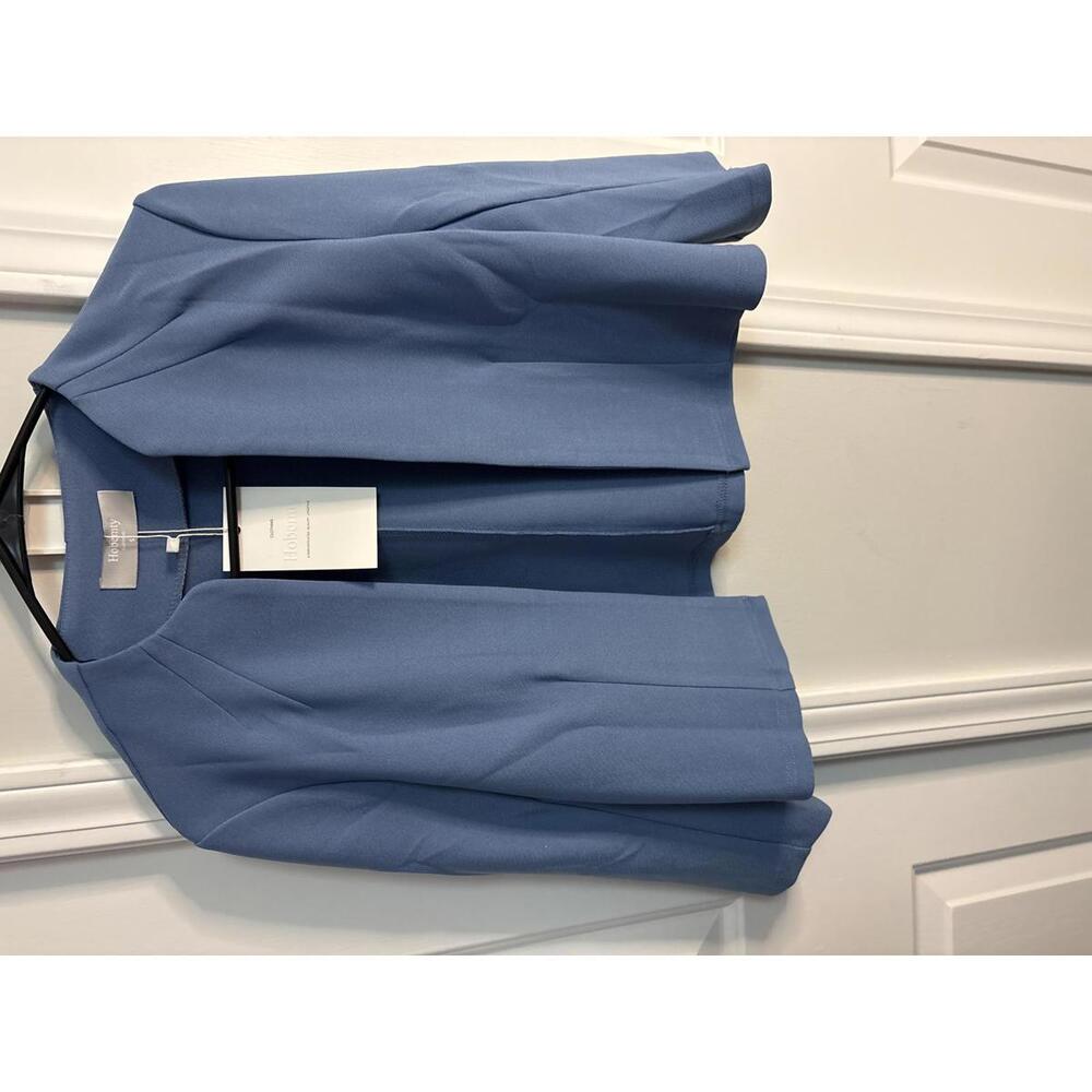Hobemty Women's Light Blue Open Front Jacket Size S 474